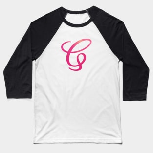Letter G Monogram, Pink Color Personalized Design Baseball T-Shirt